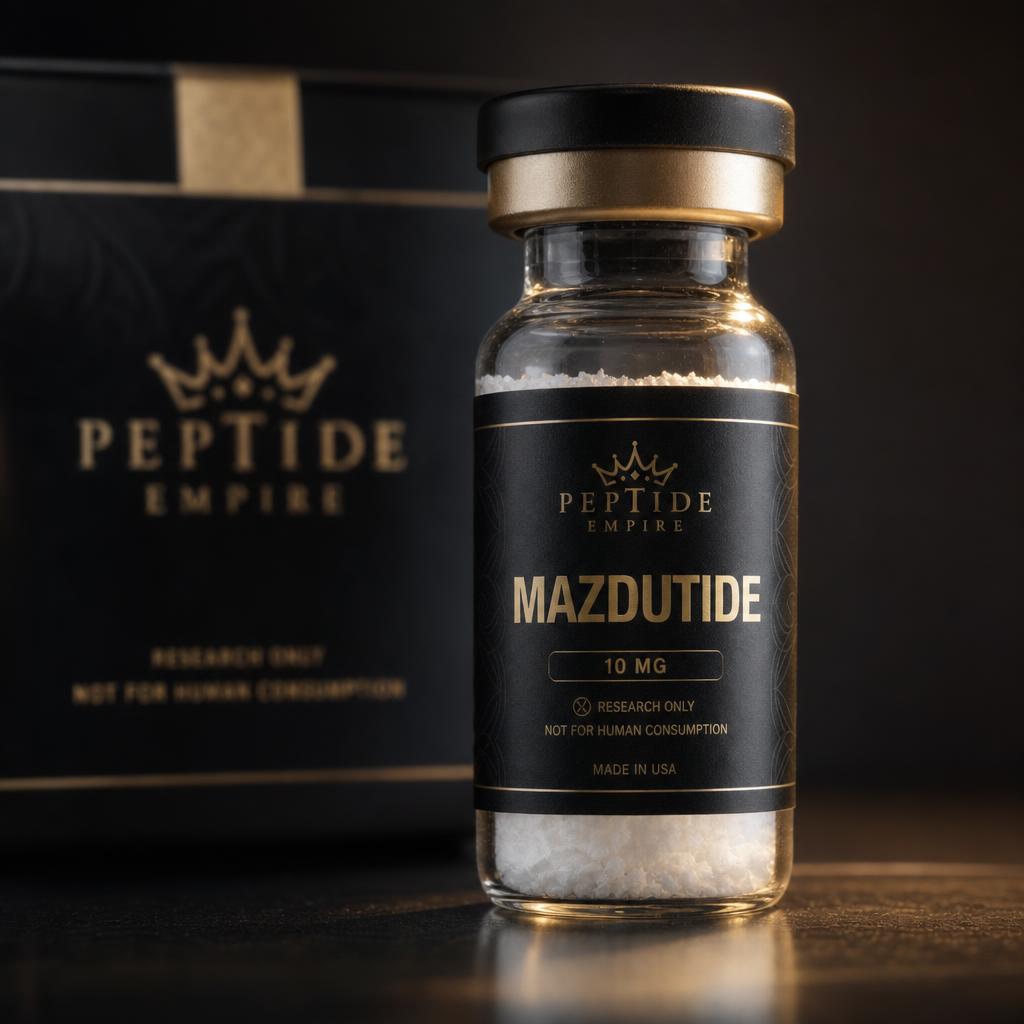 Mazdutide research peptide vial — Peptide Empire