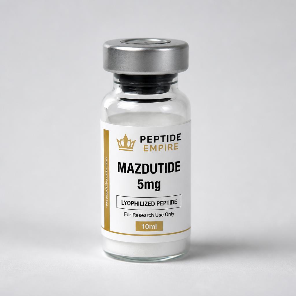 Mazdutide research peptide vial — Peptide Empire